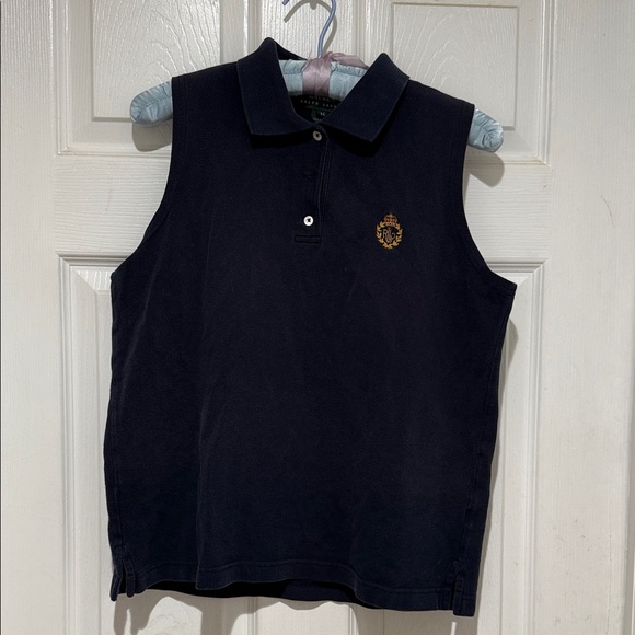 Ralph Lauren Tops - Ralph Lauren Navy Sleeveless Top with Emblem